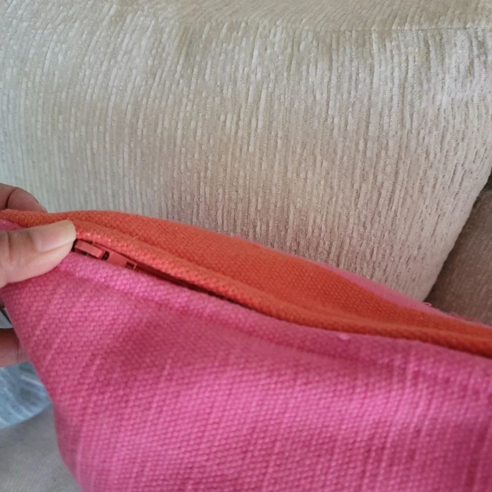 kate spade Pink and Coral Striped Decorative Pillow